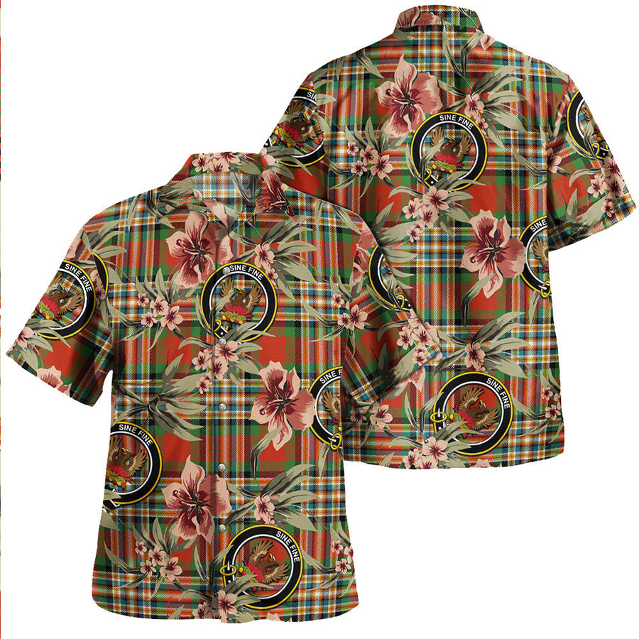 Clan MacGill Ancient Tartan Crest Badge Aloha Hawaiian Shirt Tropical Old Style