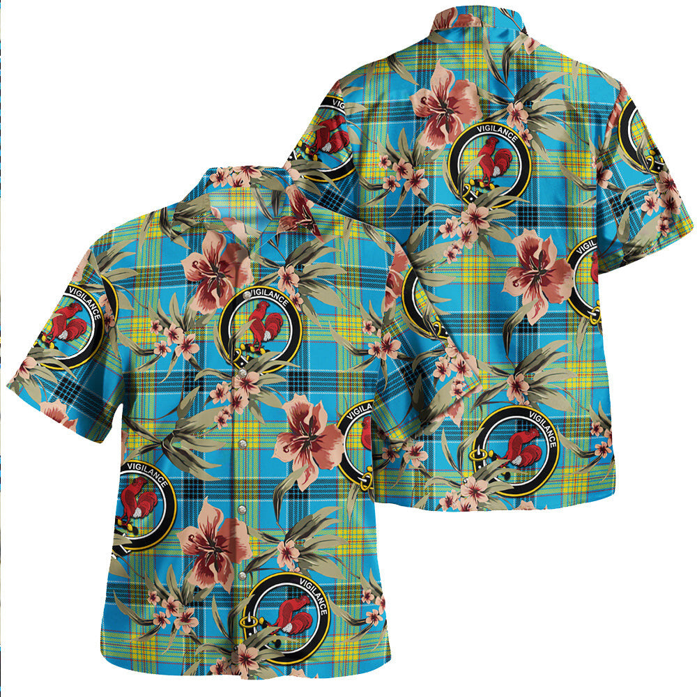 Clan Laing (Lang) Modern Tartan Crest Badge Aloha Hawaiian Shirt Tropical Old Style EK99 Laing (Lang) Modern Tartan Tartan Today   
