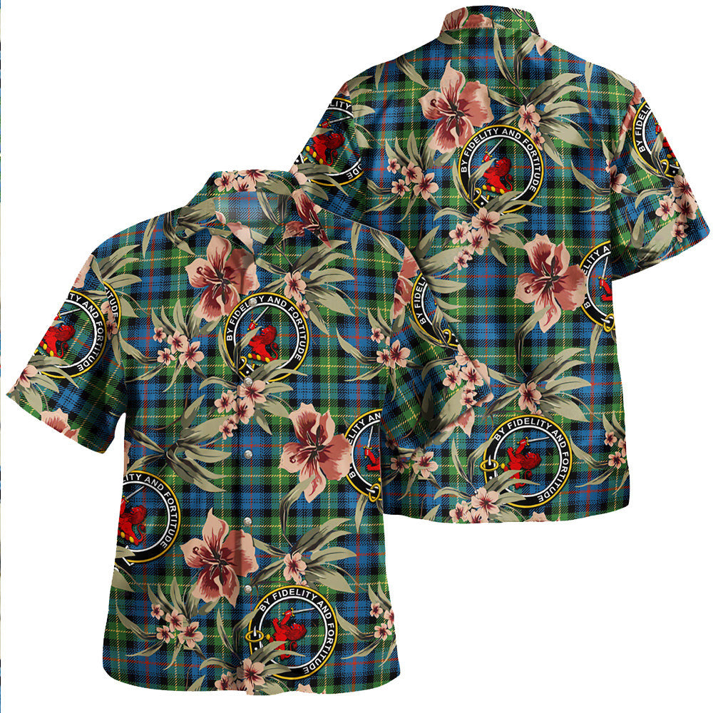 Clan Farquharson Ancient Tartan Crest Badge Aloha Hawaiian Shirt Tropical Old Style GI10 Farquharson Ancient Tartan Tartan Today   