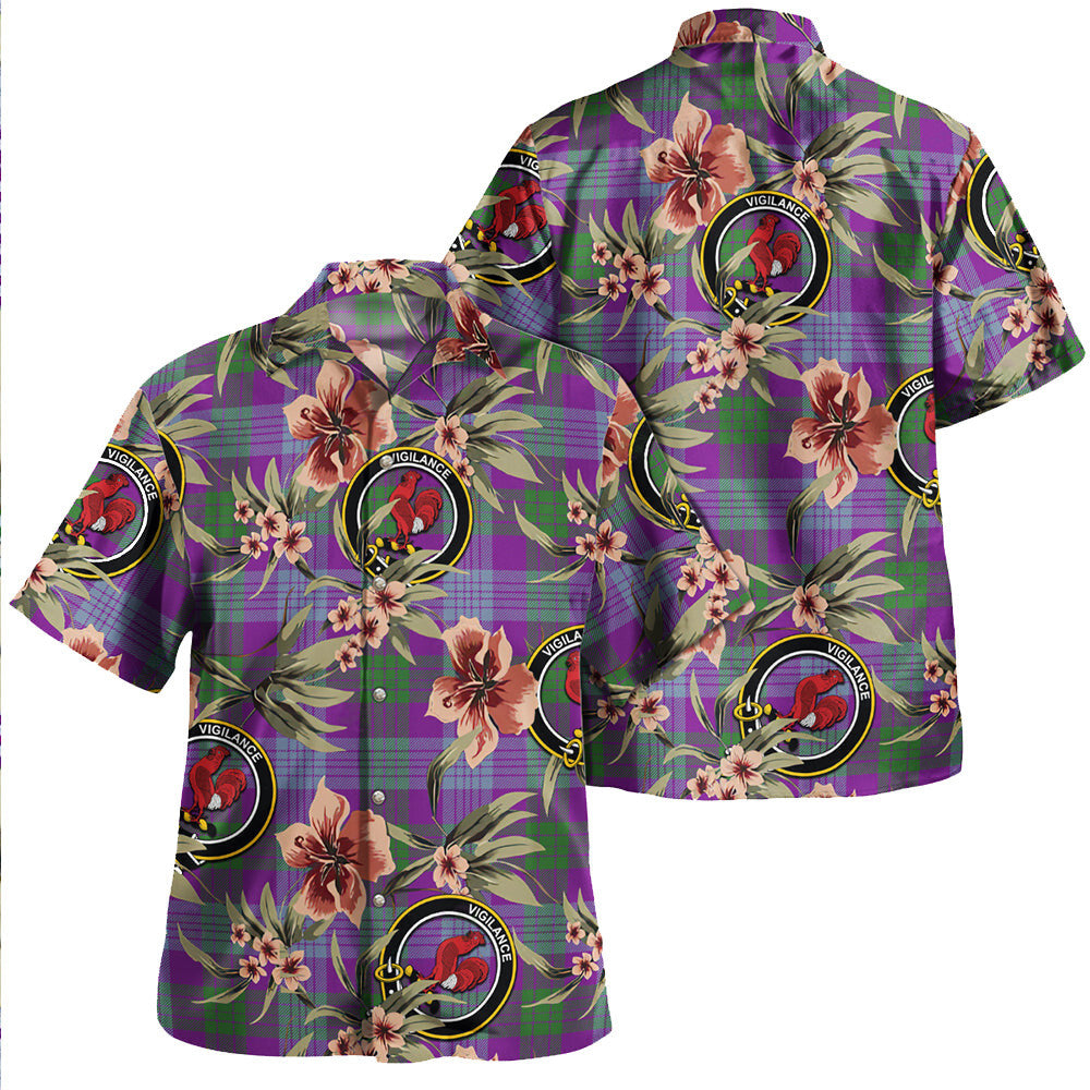 Clan Lang (Laing) Ancient Tartan Crest Badge Aloha Hawaiian Shirt Tropical Old Style OI15 Lang (Laing) Ancient Tartan Tartan Today   
