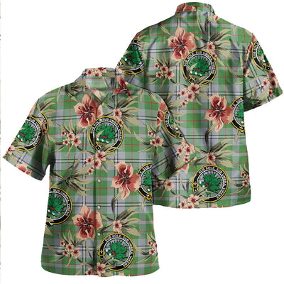 Clan Irvine of Glentulchan Modern Tartan Crest Badge Aloha Hawaiian Shirt Tropical Old Style