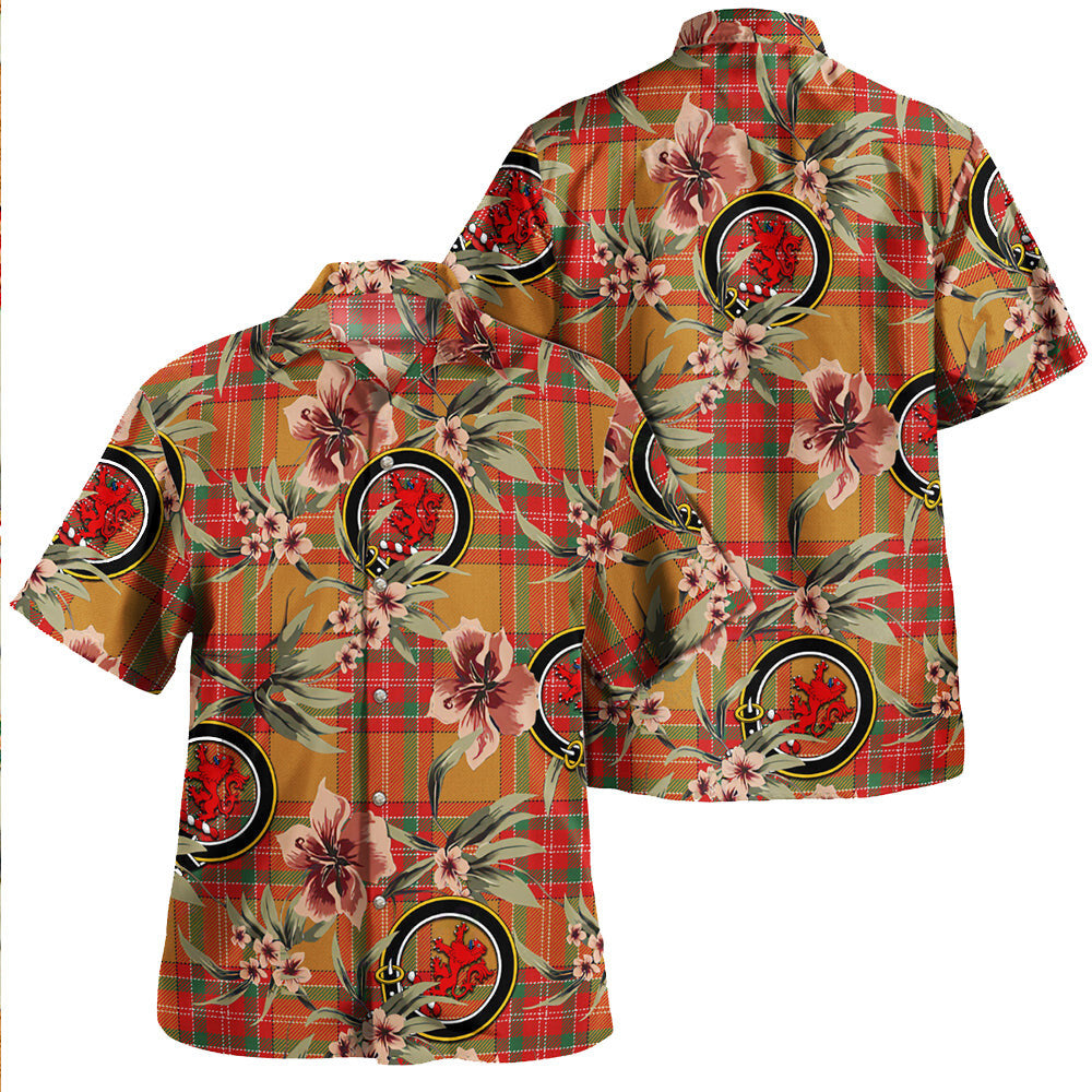 Clan MacBrair Modern Tartan Crest Badge Aloha Hawaiian Shirt Tropical Old Style CR51 MacBrair Modern Tartan Tartan Today   