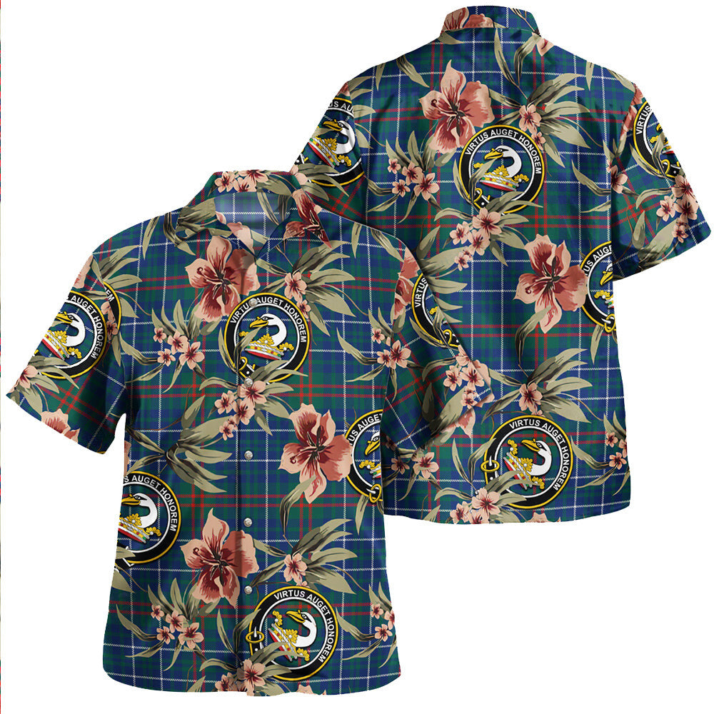 Clan Edmonstone Weathered Tartan Crest Badge Aloha Hawaiian Shirt Tropical Old Style NE81 Edmonstone Weathered Tartan Tartan Today   