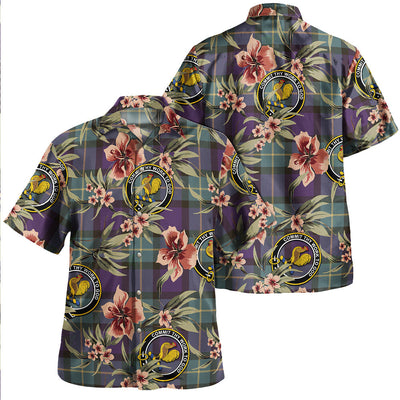 Clan Sinclair of Ulster Weathered Tartan Crest Badge Aloha Hawaiian Shirt Tropical Old Style MH33