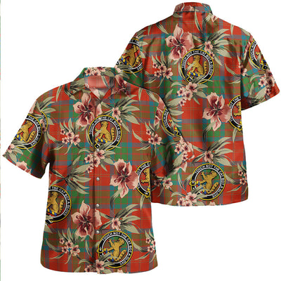 Clan MacPherson of Cluny Ancient Tartan Crest Badge Aloha Hawaiian Shirt Tropical Old Style