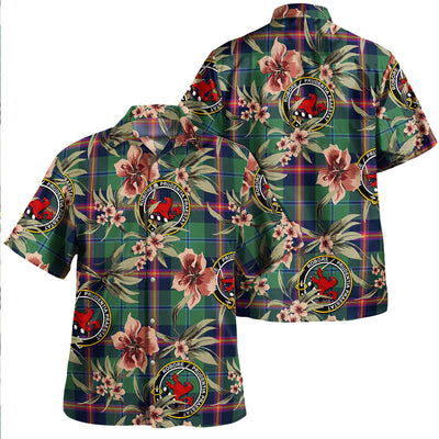 Clan Young Modern Tartan Crest Badge Aloha Hawaiian Shirt Tropical Old Style