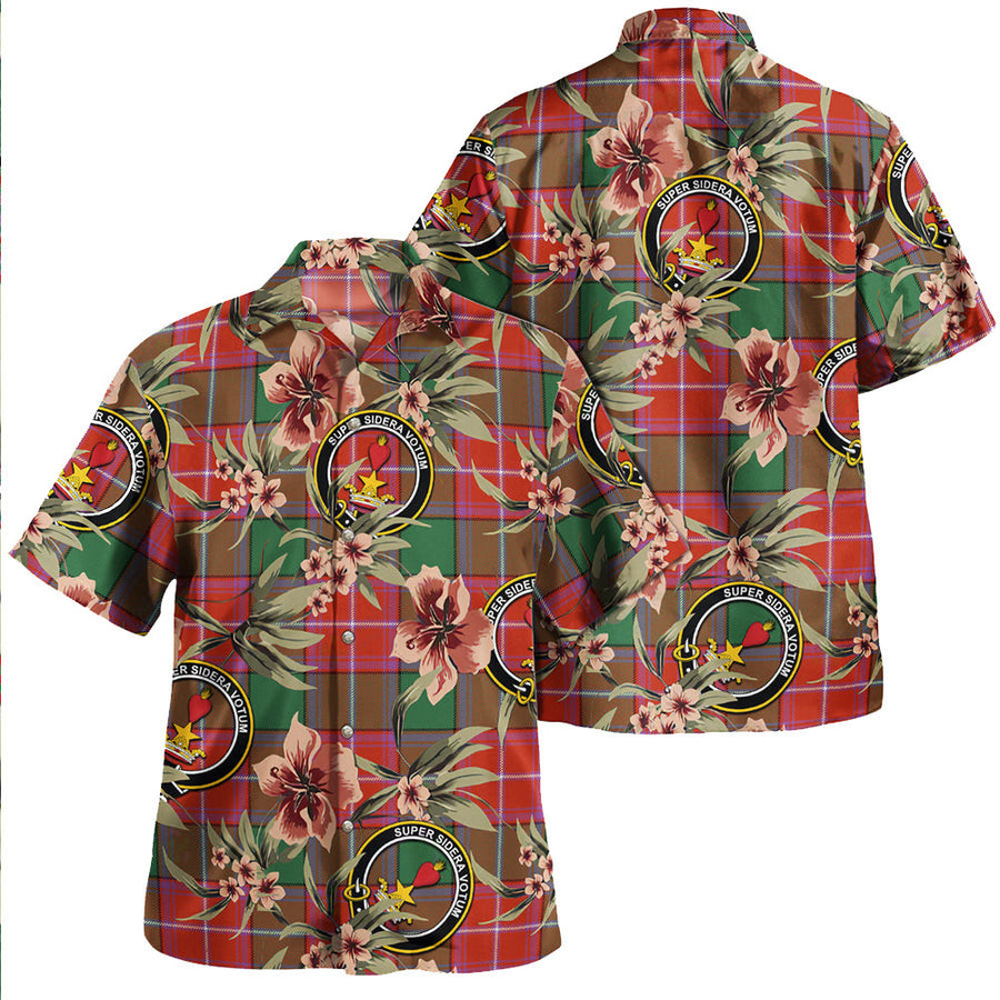 Clan Rattray Ancient Tartan Crest Badge Aloha Hawaiian Shirt Tropical Old Style