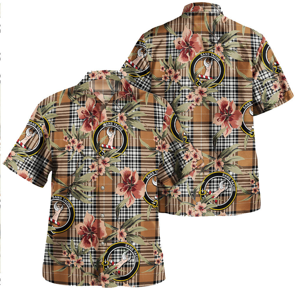 Clan Napier Rose Modern Tartan Crest Badge Aloha Hawaiian Shirt Tropical Old Style QV14 Napier Rose Modern Tartan Tartan Today   