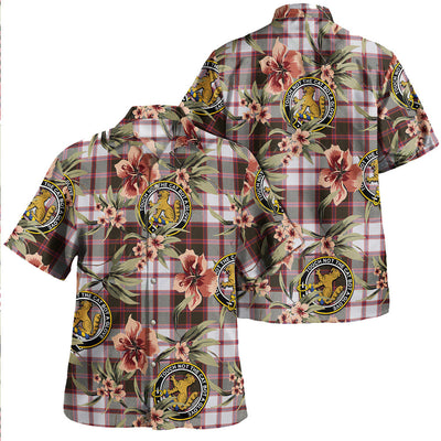 Clan MacPherson of Pitmain Weathered Tartan Crest Badge Aloha Hawaiian Shirt Tropical Old Style