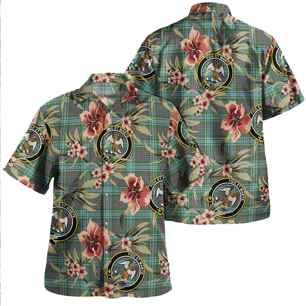 Clan Ralston US Modern Tartan Crest Badge Aloha Hawaiian Shirt Tropical Old Style VF50 Ralston US Modern Tartan Tartan Today   