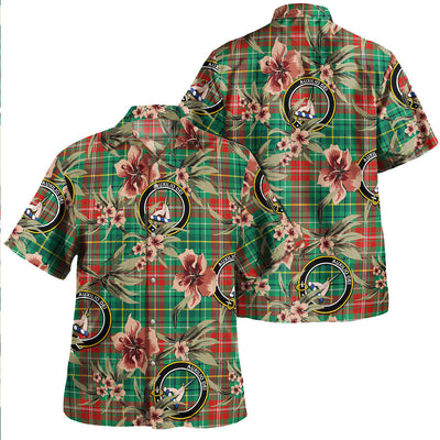 Clan Muirhead Modern Tartan Crest Badge Aloha Hawaiian Shirt Tropical Old Style