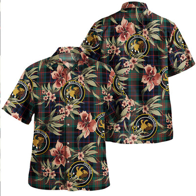 Clan Newlands (Walker Newlands) Modern Tartan Crest Badge Aloha Hawaiian Shirt Tropical Old Style