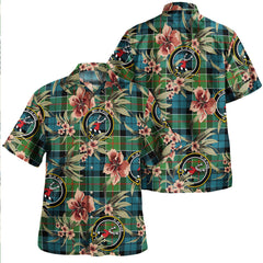 Clan Colquhoun (Cowans) Ancient Tartan Crest Badge Aloha Hawaiian Shirt Tropical Old Style MY69 Colquhoun (Cowans) Ancient Tartan Tartan Today   