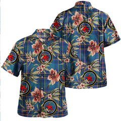 Clan Dempster Modern Tartan Crest Badge Aloha Hawaiian Shirt Tropical Old Style AX22 Dempster Modern Tartan Tartan Today   