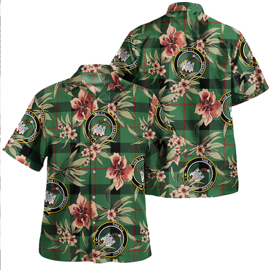 Clan Kincaid Ancient Tartan Crest Badge Aloha Hawaiian Shirt Tropical Old Style