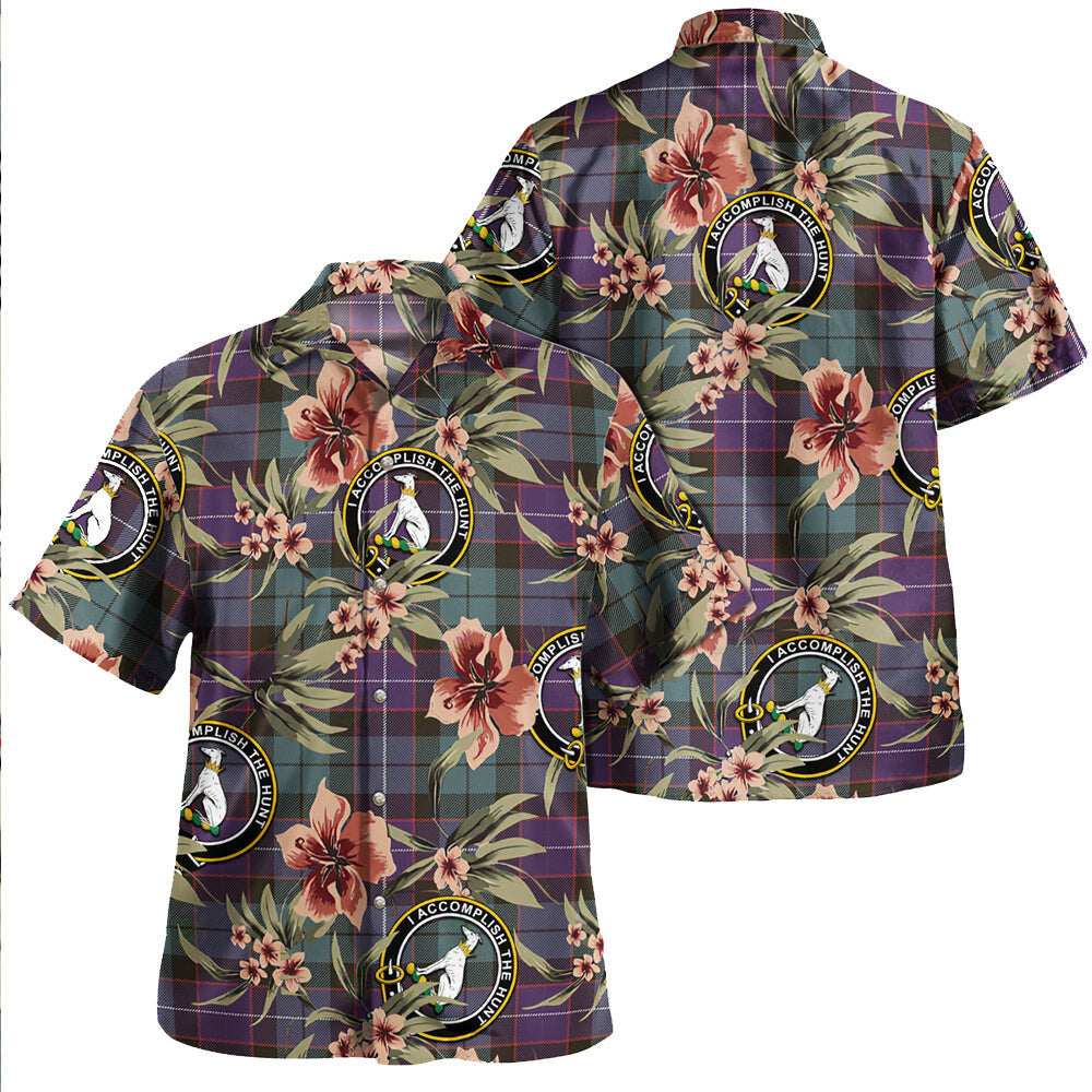 Clan Hunter (Michael) Weathered Tartan Crest Badge Aloha Hawaiian Shirt Tropical Old Style XT69 Hunter (Michael) Weathered Tartan Tartan Today   