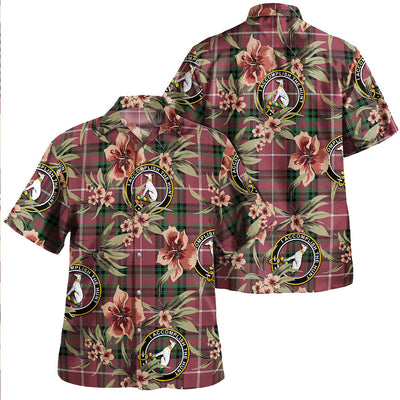 Clan Hunter of Bute (Michael Maroon) Ancient Tartan Crest Badge Aloha Hawaiian Shirt Tropical Old Style ST86