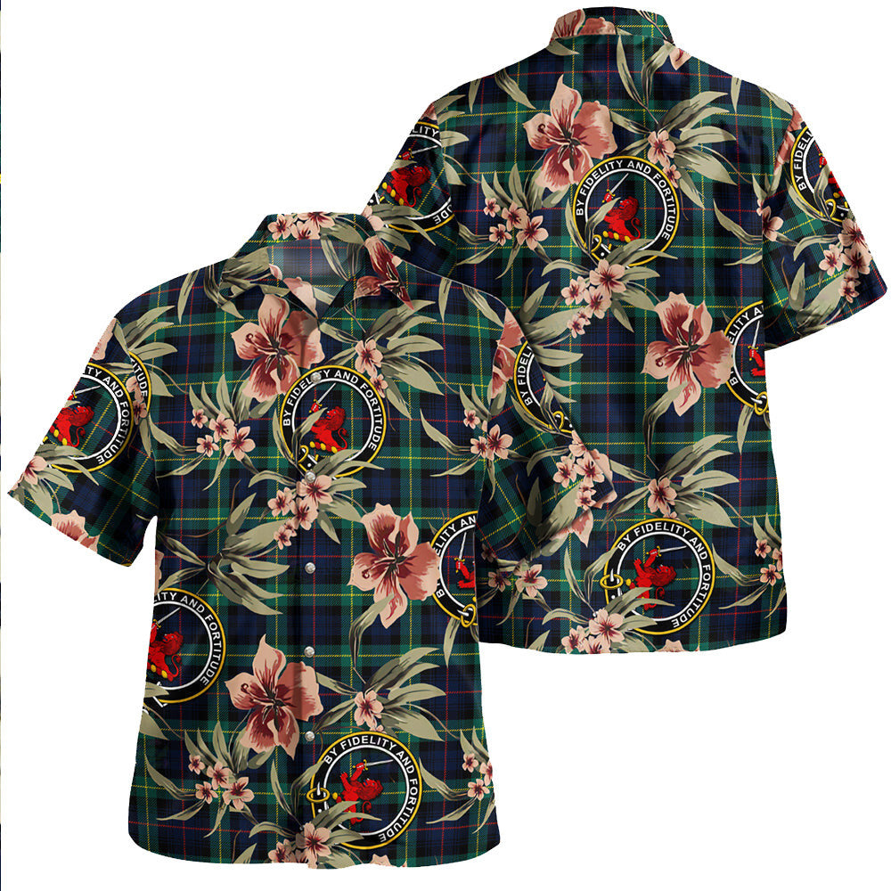 Clan Farquharson Modern Tartan Crest Badge Aloha Hawaiian Shirt Tropical Old Style TY48 Farquharson Modern Tartan Tartan Today   