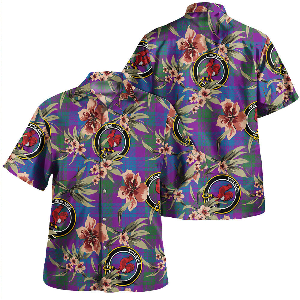 Clan Lang (Laing) Modern Tartan Crest Badge Aloha Hawaiian Shirt Tropical Old Style UF32 Lang (Laing) Modern Tartan Tartan Today   