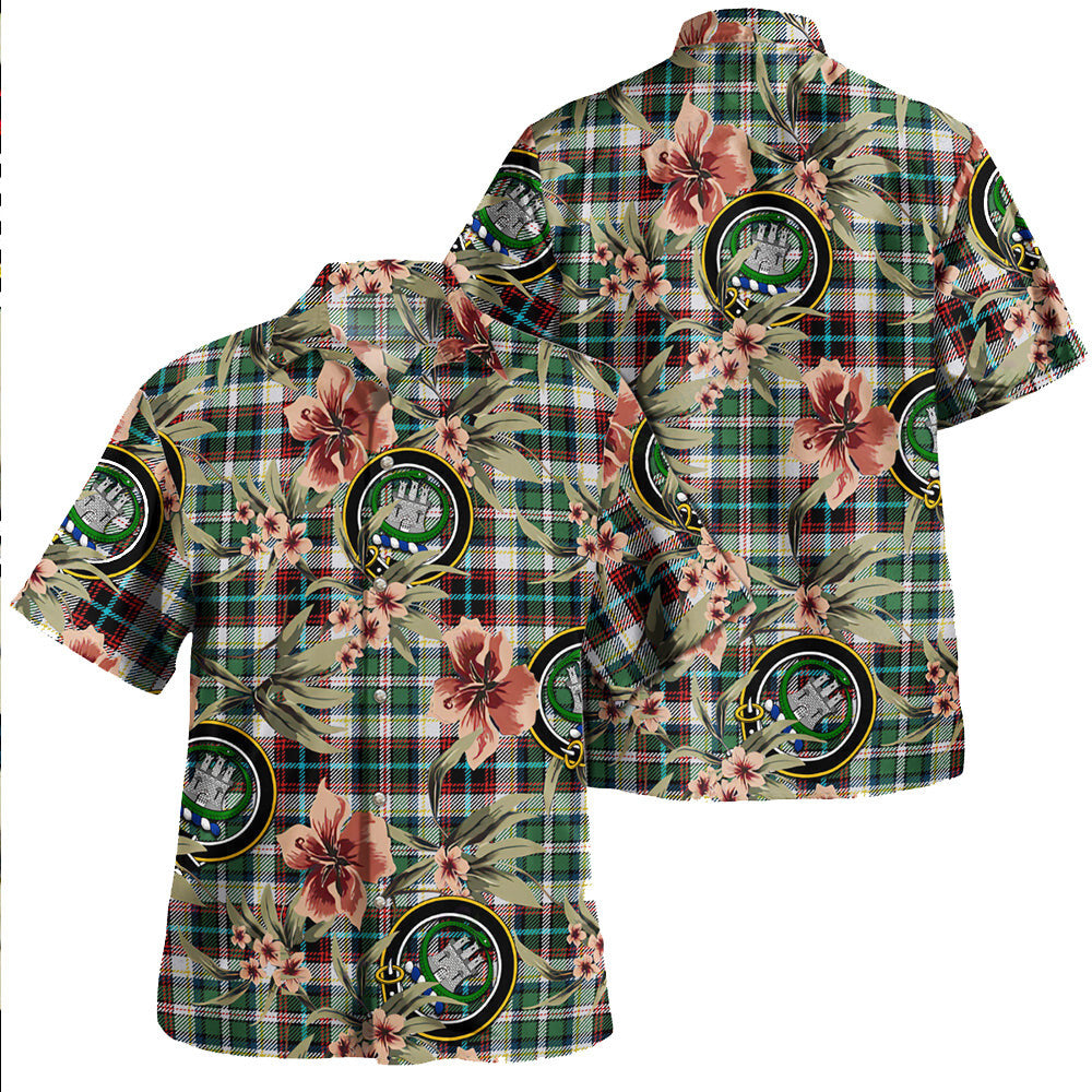 Clan Innes of Cowie Ancient Tartan Crest Badge Aloha Hawaiian Shirt Tropical Old Style QW22 Innes of Cowie Ancient Tartan Tartan Today   