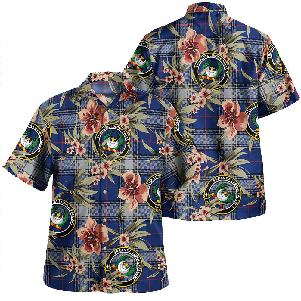 Clan Kinnaird Modern Tartan Crest Badge Aloha Hawaiian Shirt Tropical Old Style KA25 Kinnaird Modern Tartan Tartan Today   