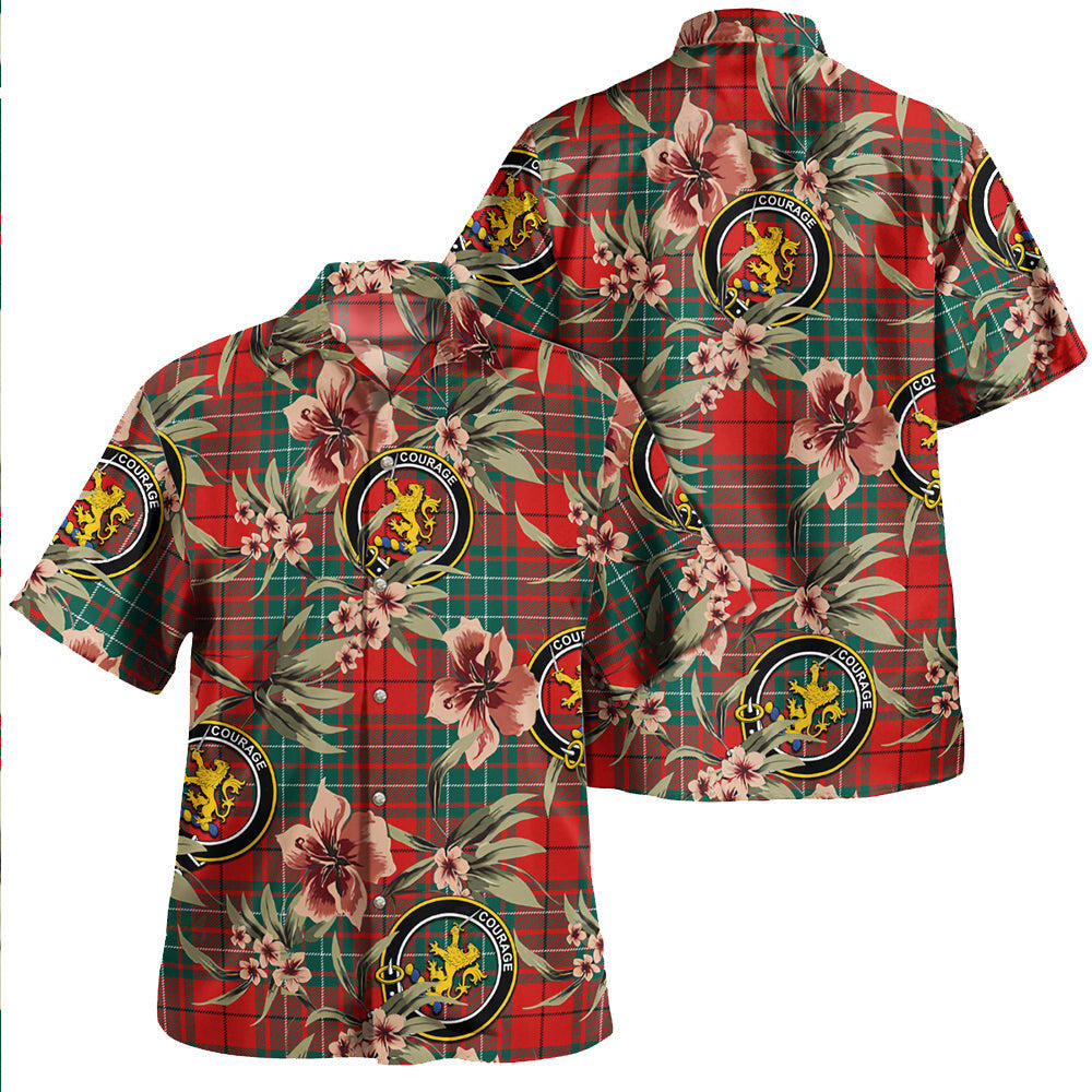 Clan Cumming Modern Tartan Crest Badge Aloha Hawaiian Shirt Tropical Old Style NJ22 Cumming Modern Tartan Tartan Today   