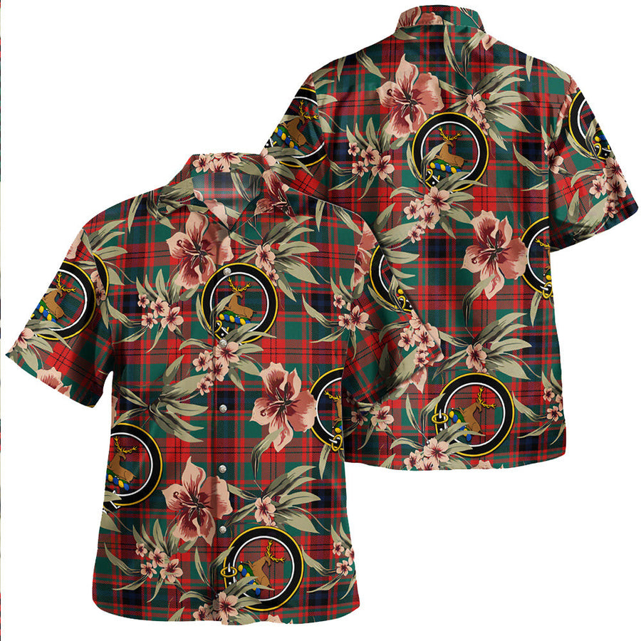 Clan Fulton 1999 Modern Tartan Crest Badge Aloha Hawaiian Shirt Tropical Old Style
