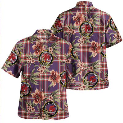 Clan Laing of Archiestown (Lang of Archiestown) Weathered Tartan Crest Badge Aloha Hawaiian Shirt Tropical Old Style BK53