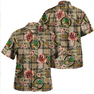 Clan Hamilton of Brandon Weathered Tartan Crest Badge Aloha Hawaiian Shirt Tropical Old Style CS58