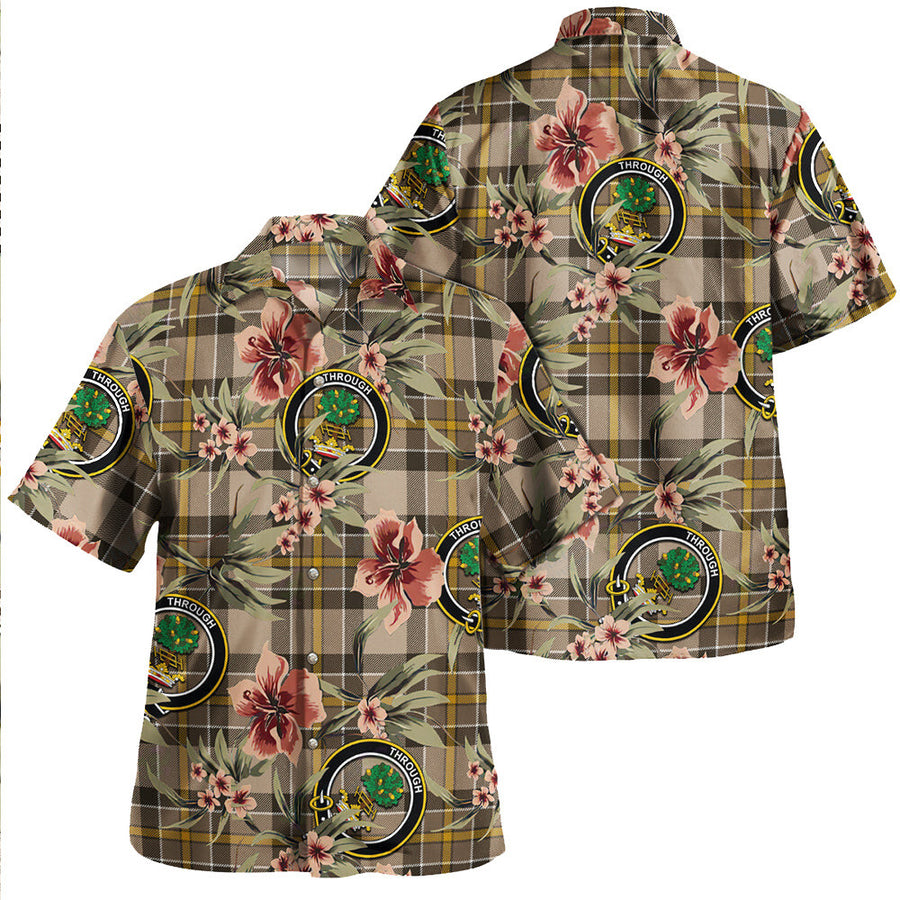 Clan Hamilton of Brandon Weathered Tartan Crest Badge Aloha Hawaiian Shirt Tropical Old Style CS58 Hamilton of Brandon Weathered Tartan Tartan Today   