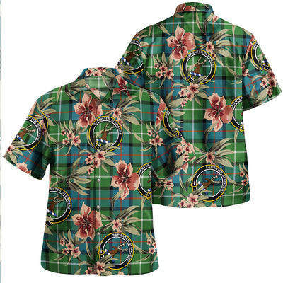 Clan Davidson of Tulloch Ancient Tartan Crest Badge Aloha Hawaiian Shirt Tropical Old Style