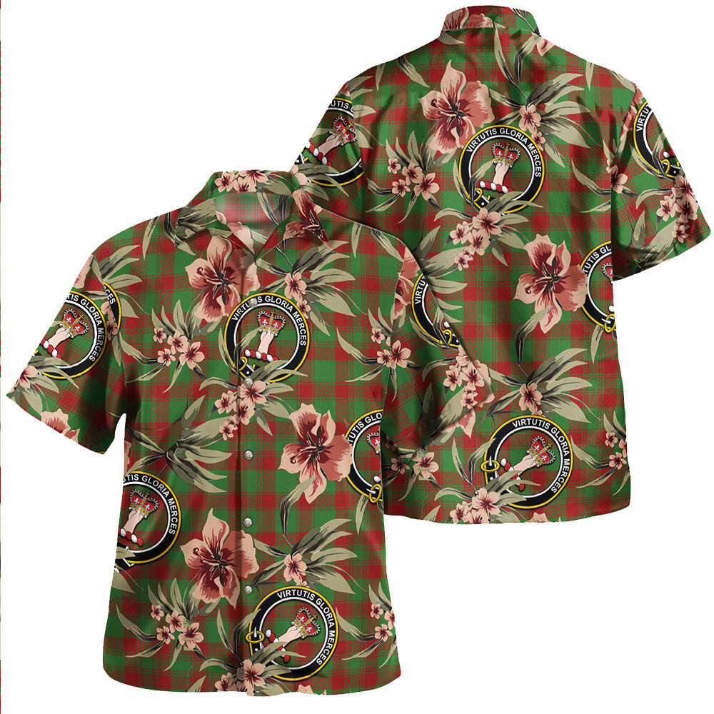 Clan Donachie Modern Tartan Crest Badge Aloha Hawaiian Shirt Tropical Old Style FE52 Donachie Modern Tartan Tartan Today   