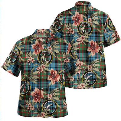 Clan Fletcher of Dunans Weathered Tartan Crest Badge Aloha Hawaiian Shirt Tropical Old Style