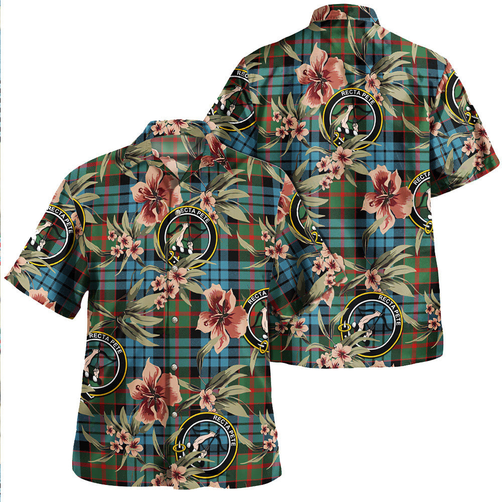 Clan Fletcher of Dunans Weathered Tartan Crest Badge Aloha Hawaiian Shirt Tropical Old Style FC16 Fletcher of Dunans Weathered Tartan Tartan Today   