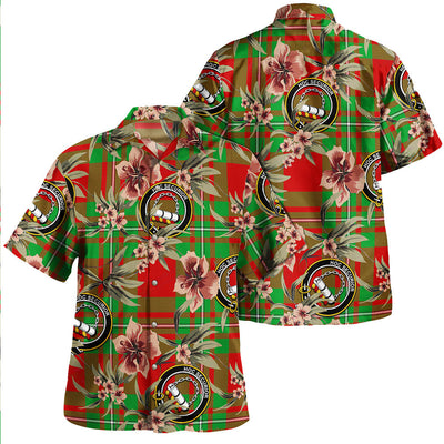 Clan Grierson Tartan Crest Badge Aloha Hawaiian Shirt Tropical Old Style