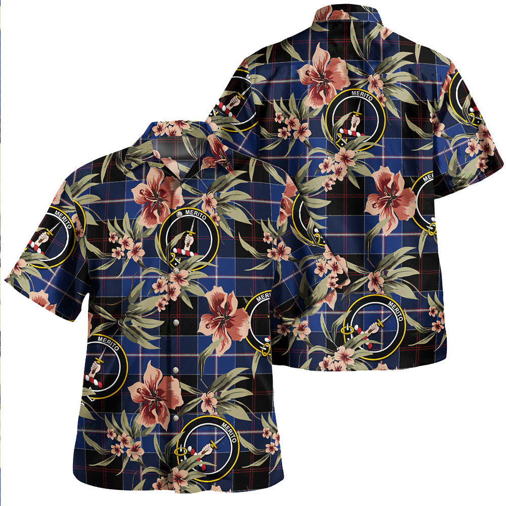 Clan Dunlop Modern Tartan Crest Badge Aloha Hawaiian Shirt Tropical Old Style DQ15 Dunlop Modern Tartan Tartan Today   