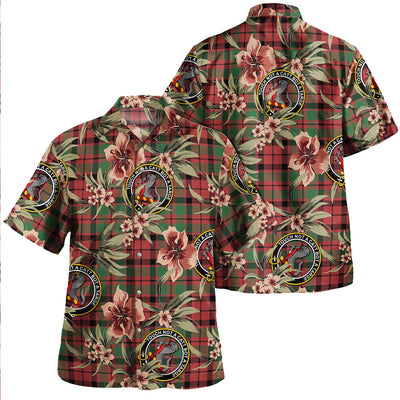 Clan MacBean of Tomatin (MacBain of Tomatin) Ancient Tartan Crest Badge Aloha Hawaiian Shirt Tropical Old Style WT32