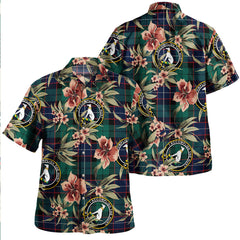 Clan Hunter (Michael) Modern Tartan Crest Badge Aloha Hawaiian Shirt Tropical Old Style AO30 Hunter (Michael) Modern Tartan Tartan Today   