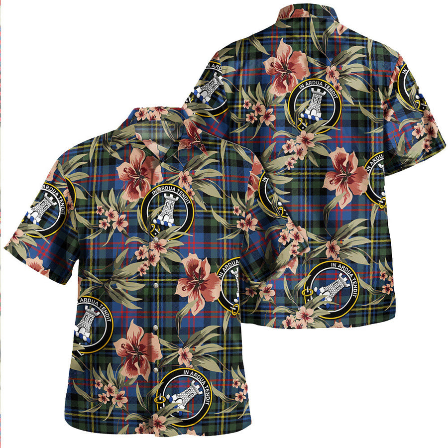 Clan MacCallum of Berwick Modern Tartan Crest Badge Aloha Hawaiian Shirt Tropical Old Style