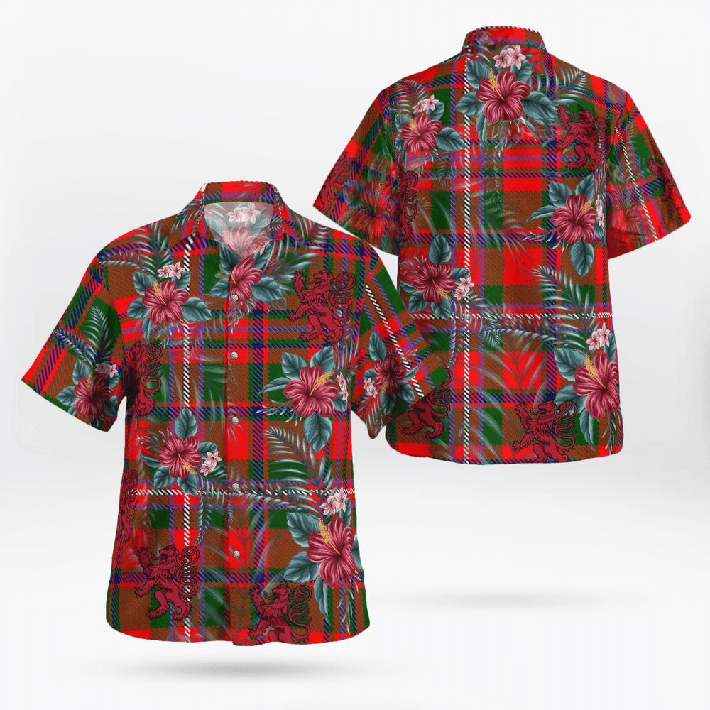 Clan MacKinnon Modern Tartan Scottish Lion Hawaiian Shirt KQ53 MacKinnon Modern Tartan Tartan Hawaii Shirt   