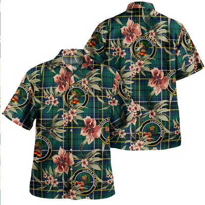 Clan MacAlpine Modern Tartan Crest Badge Aloha Hawaiian Shirt Tropical Old Style