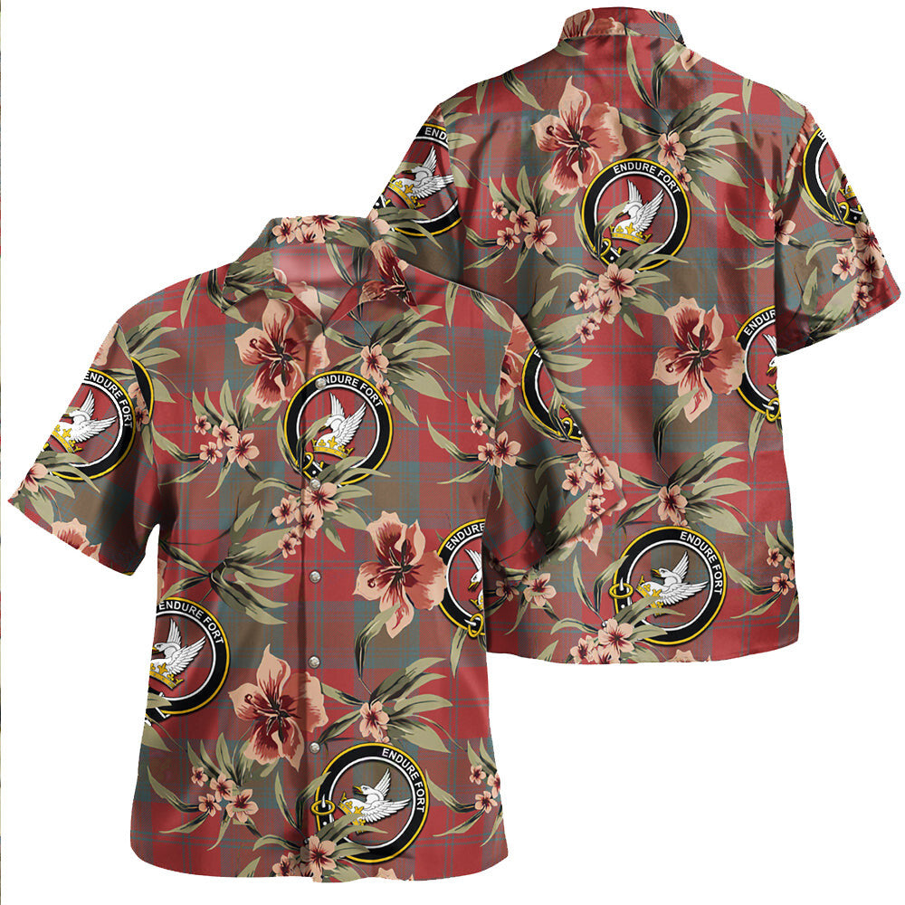 Clan Lindsay Weathered Tartan Crest Badge Aloha Hawaiian Shirt Tropical Old Style IU91 Lindsay Weathered Tartan Tartan Today   