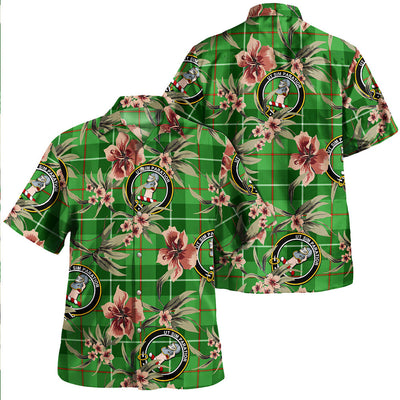 Clephan (or Clephane) Tartan Clan Crest Badge Aloha Hawaiian Shirt Tropical Old Style