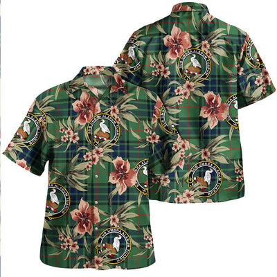 Clan Lauder Modern Tartan Crest Badge Aloha Hawaiian Shirt Tropical Old Style