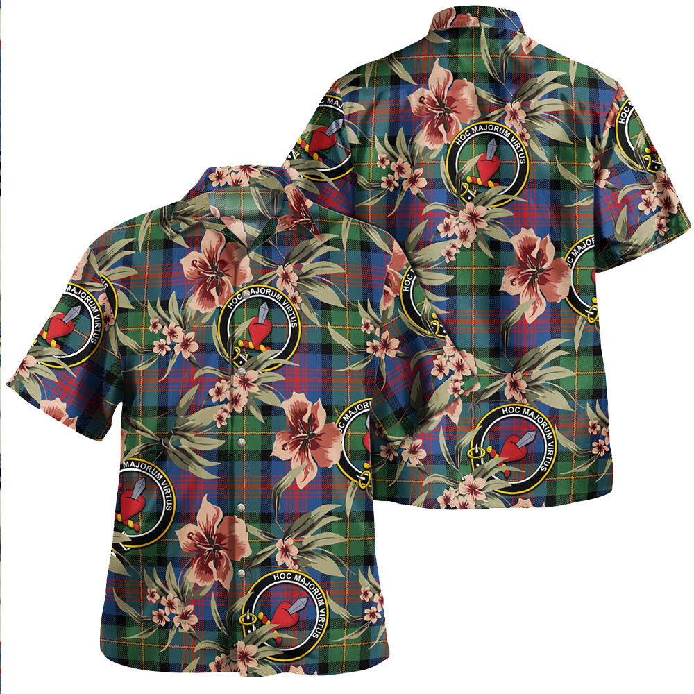 Clan Logan Modern Tartan Crest Badge Aloha Hawaiian Shirt Tropical Old Style KD37 Logan Modern Tartan Tartan Today   