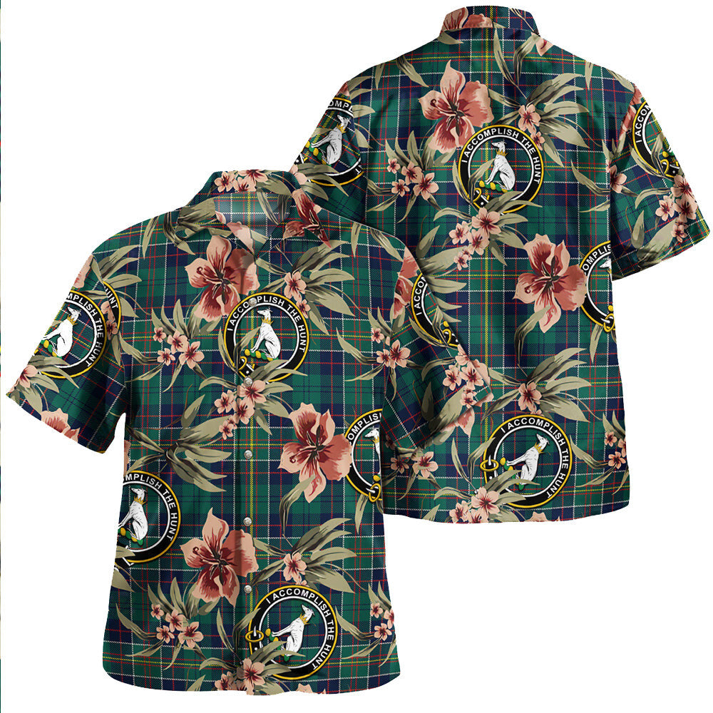 Clan Hunter of Hunterston (Michael of Hunterston) Modern Tartan Crest Badge Aloha Hawaiian Shirt Tropical Old Style ND59 Hunter of Hunterston (Michael of Hunterston) Modern Tartan Tartan Today   