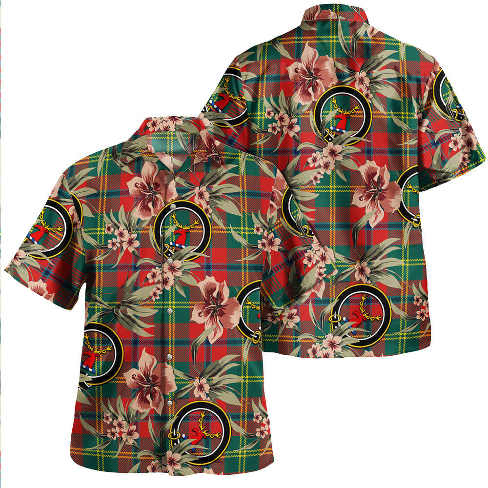 Clan Hutcheson Modern Tartan Crest Badge Aloha Hawaiian Shirt Tropical Old Style LH33 Hutcheson Modern Tartan Tartan Today   