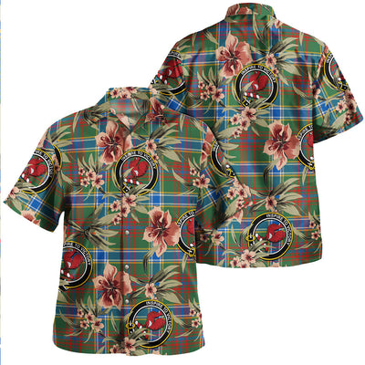 Currie of Arran Modern Tartan Clan Crest Badge Aloha Hawaiian Shirt Tropical Old Style