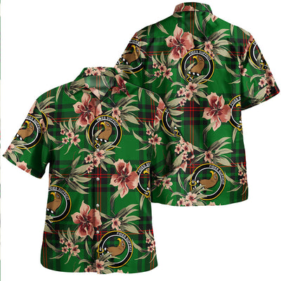 Clan Halkett Tartan Crest Badge Aloha Hawaiian Shirt Tropical Old Style