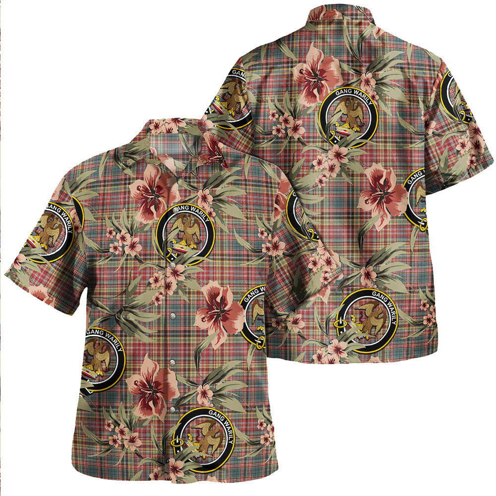 Clan Drummond of Strathallan Tartan Crest Badge Aloha Hawaiian Shirt Tropical Old Style WI44 Drummond of Strathallan Tartan Tartan Today   